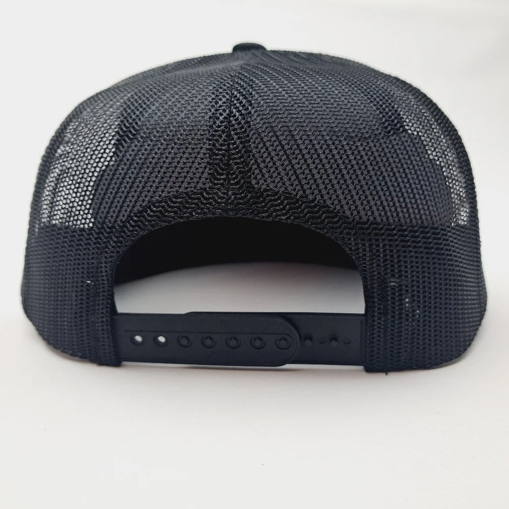 Richie Brothers Auctioneers Flat Bill Trucker Mesh Snapback Cap Hat Black Embroi